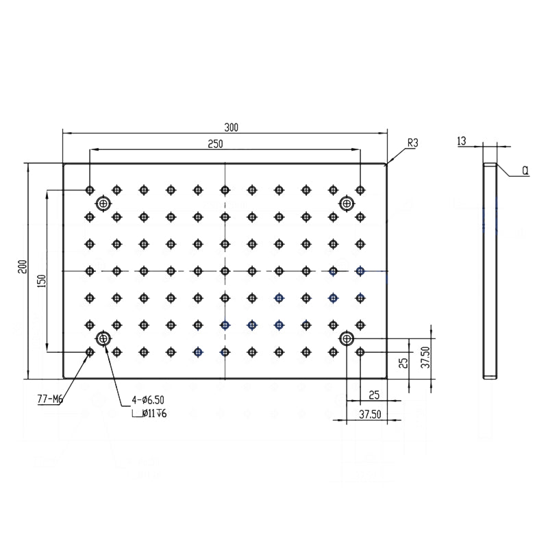 200x300mm,Aluminum Optical Breadboards,Grid Fixture Plates,M6 Thread, Broad applications,Customizable