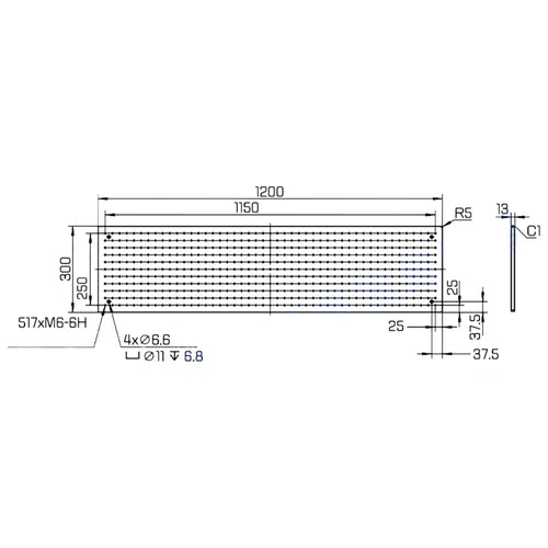 $236, 300x1200mm, High Precision Aluminum Optical Breadboards,Grid Fixture Plates,M6 Thread, Broad applications,Customizable