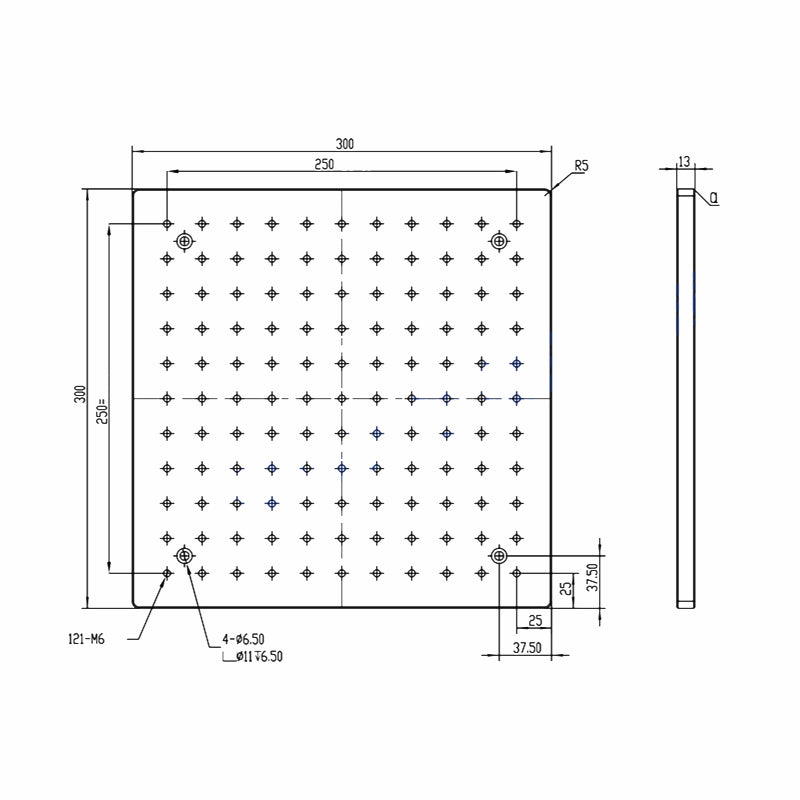 300x300mm,Aluminum Optical Breadboards,Grid Fixture Plates,M6 Thread, Broad applications,Customizable