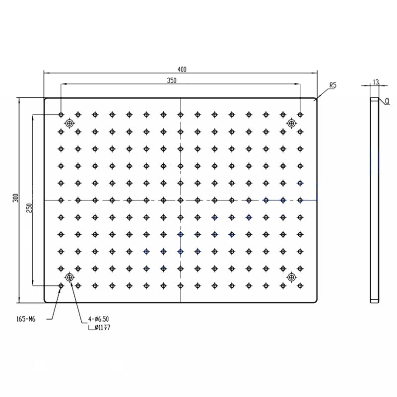 300x400mm,High Precision Aluminum Optical Breadboards,Grid Fixture Plates,M6 Thread, Broad applications,Customizable