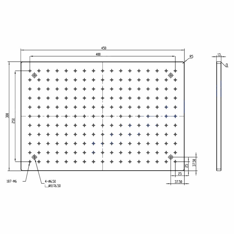 300x450mm,High Precision Aluminum Optical Breadboards,Grid Fixture Plates,M6 Thread, Broad applications,Customizable