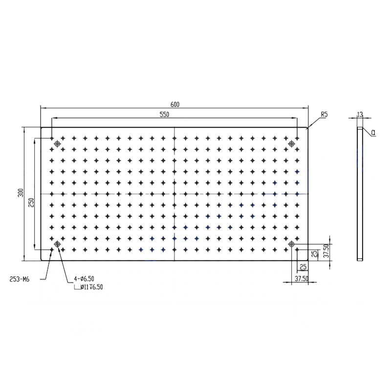 $149, 300x600mm, High Precision Aluminum Optical Breadboards,Grid Fixture Plates,M6 Thread, Broad applications,Customizable