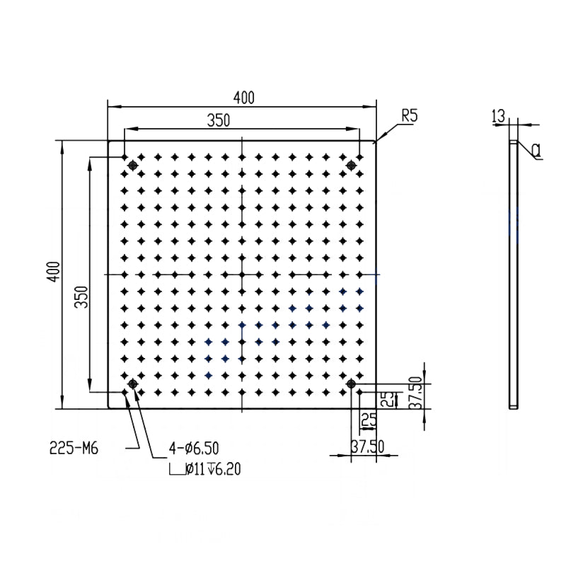 Aluminum Optical Breadboards,400x400mm,Grid Fixture Plates,M6 Thread, Broad applications,Customizable