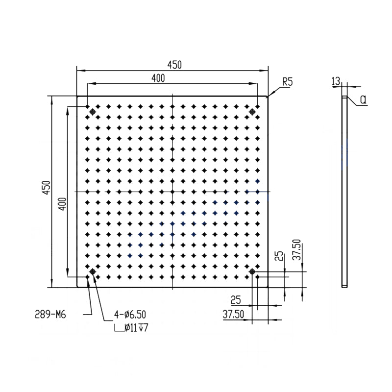 Aluminum Optical Breadboards,450x450mm,Grid Fixture Plates,M6 Thread, Broad applications,Customizable