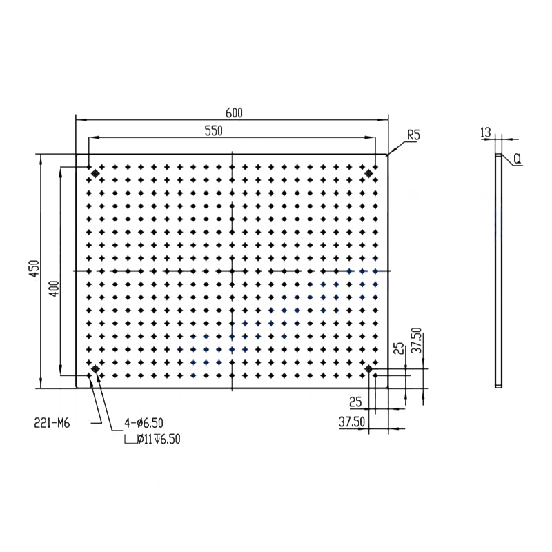 Aluminum Optical Breadboards,450x600mm,Grid Fixture Plates,M6 Thread, Full range of sizes, Customizable