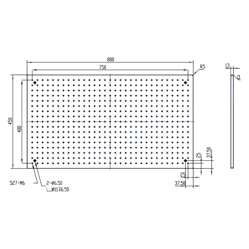 Aluminum Optical Breadboards,450x800mm,Grid Fixture Plates,M6 Thread, Broad applications,Customizable