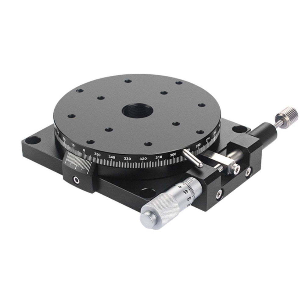 90mm Manual Rotary Indexing Stage, Micrometer-Driven, Coarse and Fine Adjustment Manual Rotation Stage